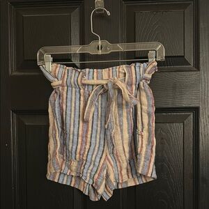 Striped Women's Shorts with Tie Waist